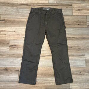 Men's Carhartt Relaxed Fit Twill Utility Work Pants SZ 35x30 Dark Green B324 DFE